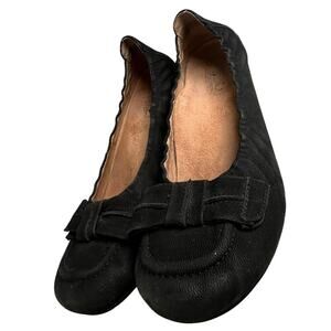 Abeo BioSystem Tatum Ballet Flats‎ Women’s 8N Black Leather Bow Comfort Orthotic